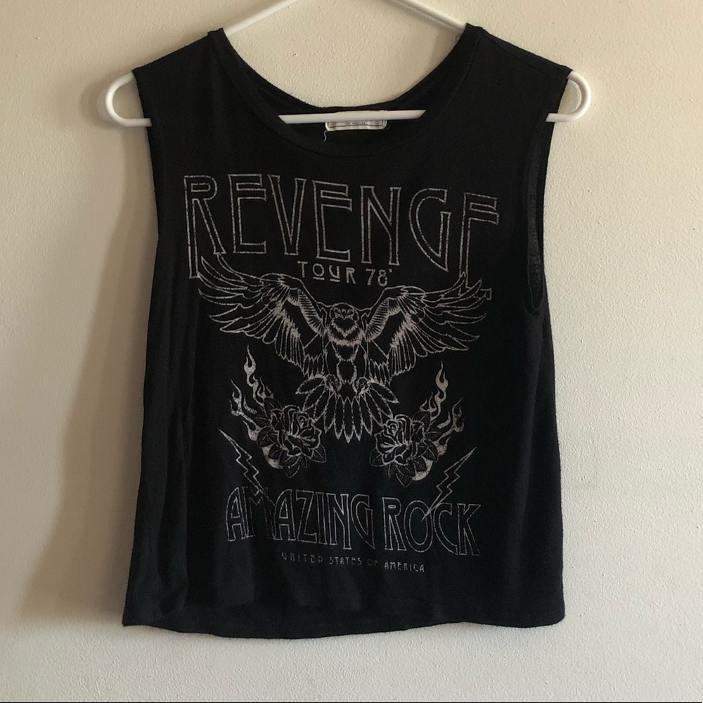 Black Graphic Tank Top